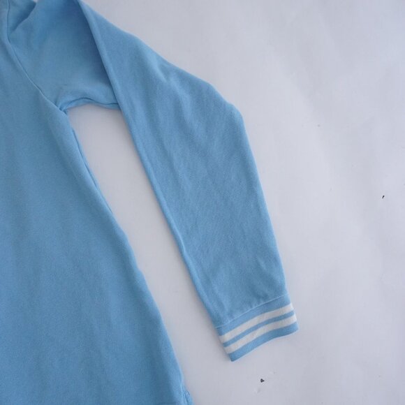 Vintage Lacoste Baby Blue Tennis Prep Golf Long Sleeve Cotton Polo Shirt 16 - Picture 11 of 12
